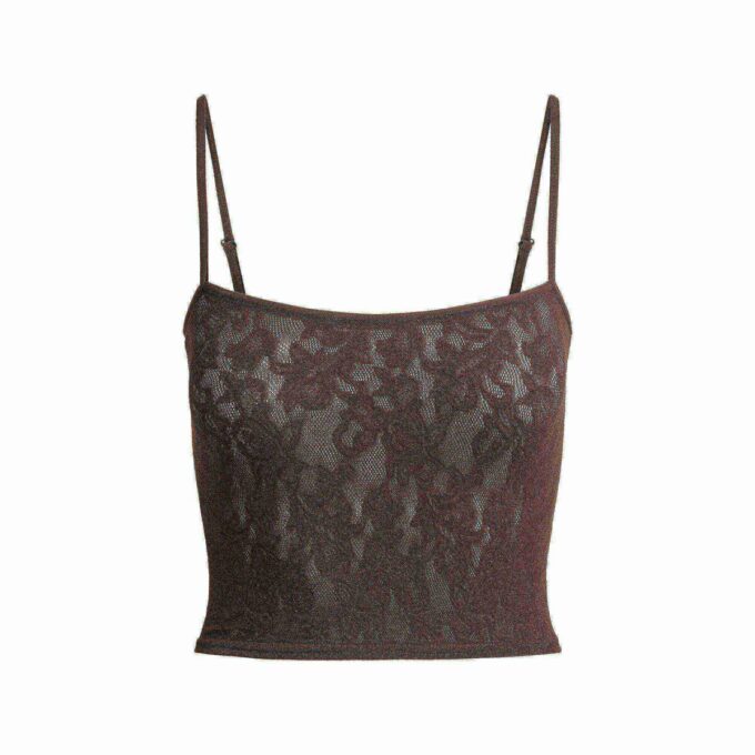 Kurzes, gestricktes Spitzen-Top