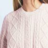 Kuscheliger, leichter Oversize-Zopfstrickpullover mit Rundhalsausschnitt