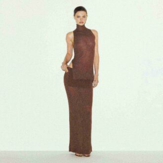 LANGER ROCK AUS TRANSPARENTEM STRICK MIT UMWAND LANGER ROCK AUS TRANSPARENTEM STRICK MIT UMWAND