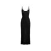 LANGES, DURCHSICHTIGES STRICK-CAMI-KLEID