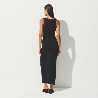 LANGES KLEID AUS TRANSPARENTEN RIPPEN