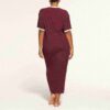Langes Kleid mit weichem Lounge-Stil, T-Shirt-Ausschnitt