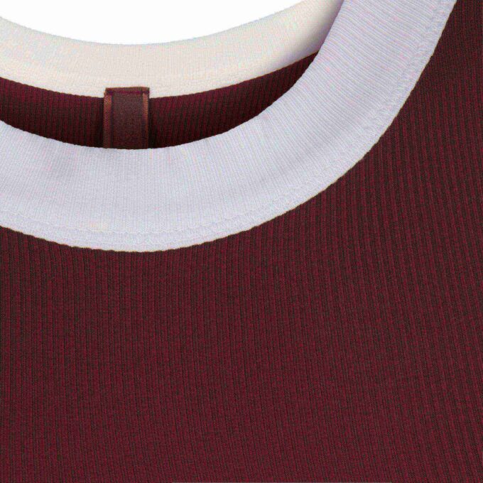 Langes Kleid mit weichem Lounge-Stil, T-Shirt-Ausschnitt