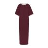 Langes Kleid mit weichem Lounge-Stil, T-Shirt-Ausschnitt