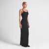 Langes Trägerkleid aus Baumwollripp