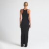 Langes Trägerkleid aus Baumwollripp