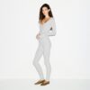 Leggings mit schwerem Waffelknöpfen vorne Leggings mit schwerem Waffelknöpfen vorne