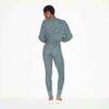 Leggings mit schwerem Waffelknöpfen vorne Leggings mit schwerem Waffelknöpfen vorne