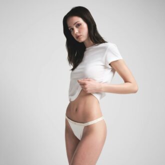 LEICHTER BAUMWOLL-LOGO-PICOT-BIKINI