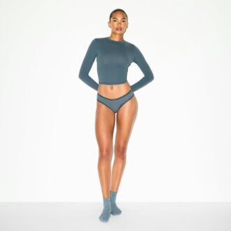 LEICHTER BAUMWOLL-POINTELLE-SPITZEN-Slip