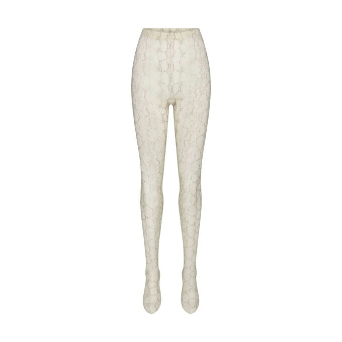 Milchfarbene, transparente Leggings mit Fuß Milchfarbene, transparente Leggings mit Fuß