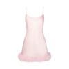 MINIKLEID MIT SEIDENFEDERBESETZUNG