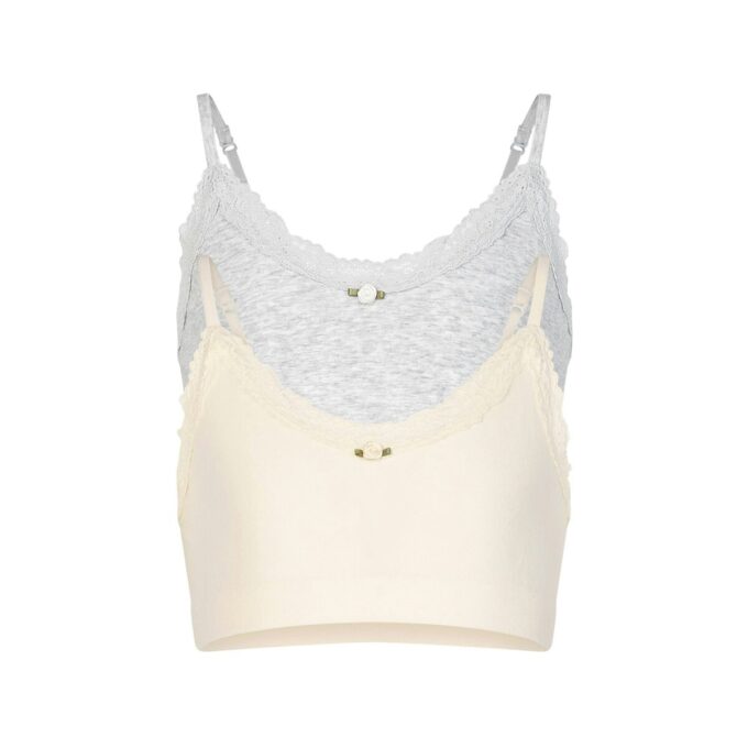 Nahtlose Baumwoll-Spitzen-Bralettes für junge Frauen, 2er-Pack Nahtlose Baumwoll-Spitzen-Bralettes für junge Frauen, 2er-Pack