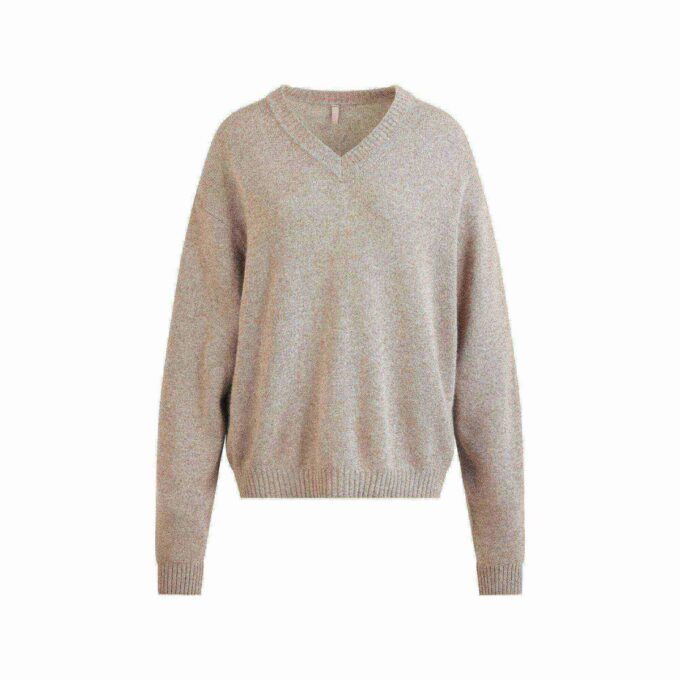 Oversize-Pullover aus Wolle und Kaschmir mit V-Ausschnitt