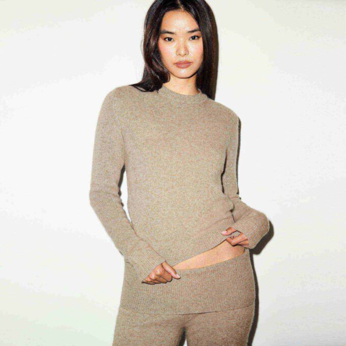 Pullover aus Wolle und Kaschmir mit Rundhalsausschnitt