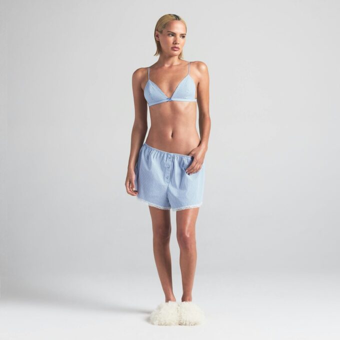 Schlafshorts aus Baumwollpopeline Schlafshorts aus Baumwollpopeline