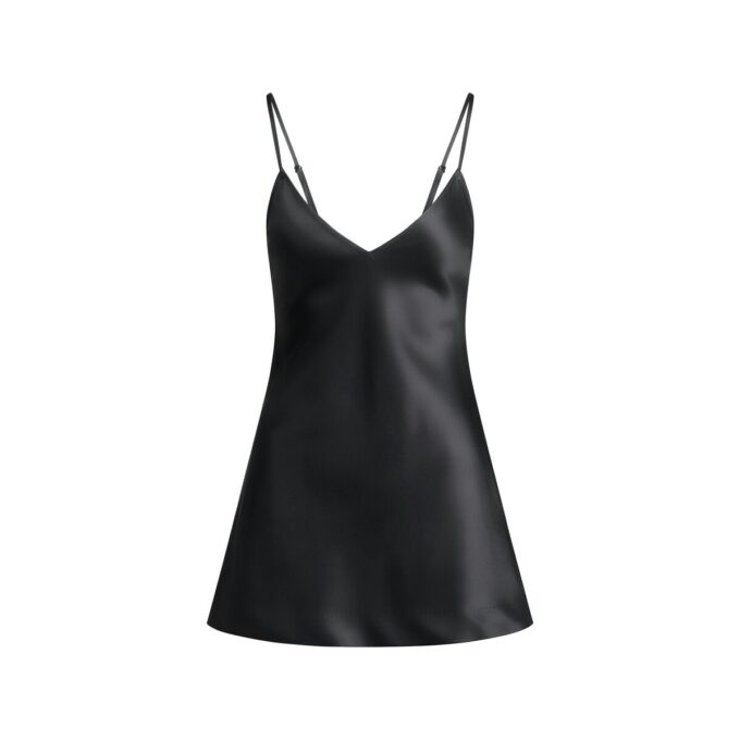 SCHWERES SATIN-CAMI-MINIKLEID