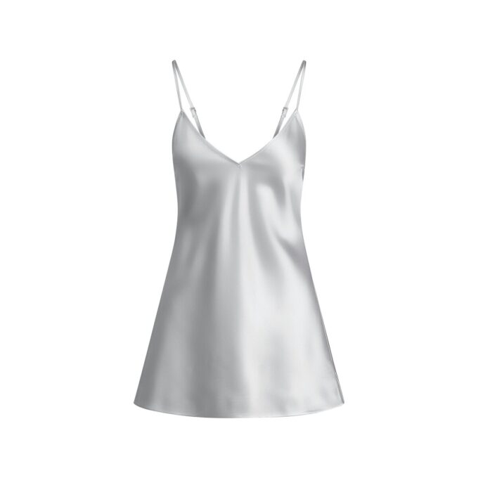 SCHWERES SATIN-CAMI-MINIKLEID