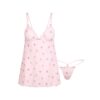 Set aus Stretch-Spitzen-Unterkleid und String Set aus Stretch-Spitzen-Unterkleid und String