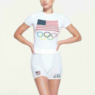 SKIMS FÜR TEAM USA BAUMWOLLJERSEY OLYMPIA-T-SHIRT