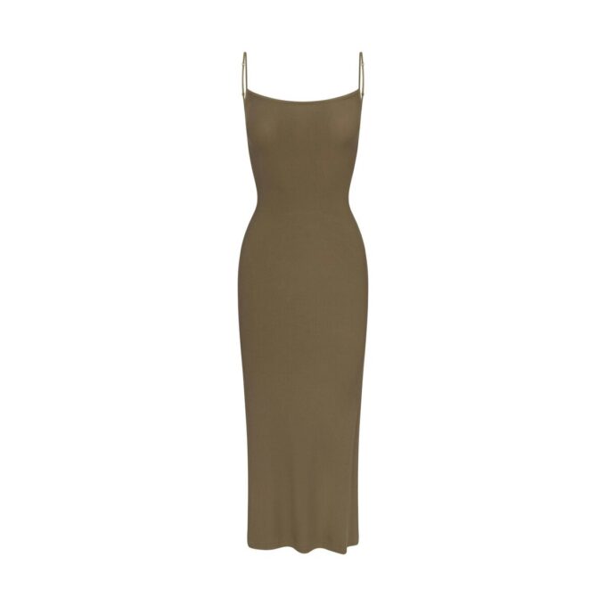 SOFT LOUNGE MIDI SLIP KLEID