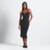 Strassbesetztes Strick-Halter-Midikleid