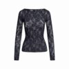 Stricktop mit Spitzeneinsatz und U-Boot-Ausschnitt Stricktop mit Spitzeneinsatz und U-Boot-Ausschnitt