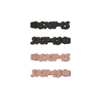 Styling-Accessoires: Matte Haarspangen mit Logo, knitterfrei, 4er-Pack