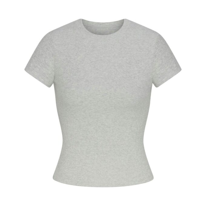 T-SHIRT AUS BAUMWOLL-RIPPEN T-SHIRT AUS BAUMWOLL-RIPPEN