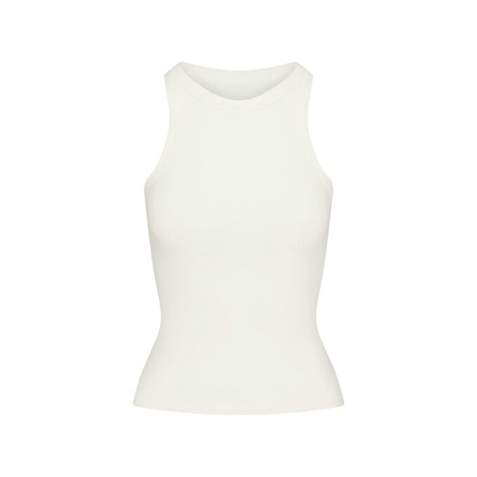 Tanktop aus Baumwolljersey mit Rundhalsausschnitt Tanktop aus Baumwolljersey mit Rundhalsausschnitt
