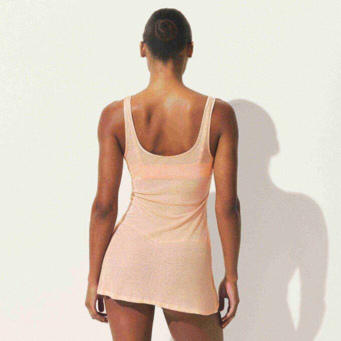 Transparentes Rippen-Minikleid Transparentes Rippen-Minikleid