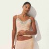 Transparentes Rippspitzen-Top Transparentes Rippspitzen-Top